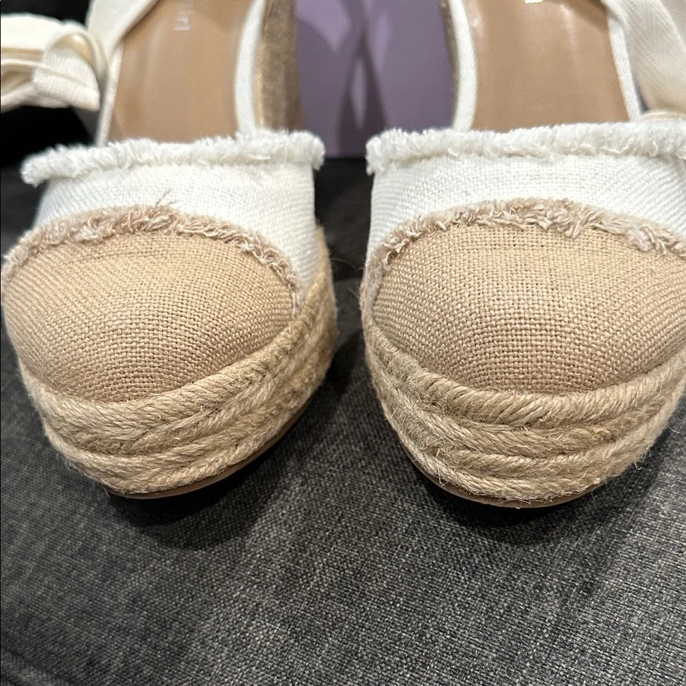 Madden Girl Chatham White and Tan Lace-Up Espadrilles